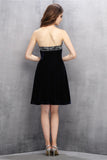 Sweetheart Black Beading Zipper Back Homecoming Dress K579