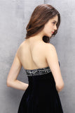 Sweetheart Black Beading Zipper Back Homecoming Dress K579