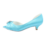 Light Blue Wedding Shoes with Rhinestones, Beautiful Party Shoe L-924