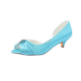 Light Blue Wedding Shoes with Rhinestones, Beautiful Party Shoe L-924