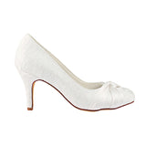 Ivory High Heels Bridal Shoes,Elegant Wedding Shoe, Lace Woman Shoes L-926