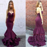 Long Sweetheart Strapless Mermaid Teens Prom Dress, Evening Dresses for Women OKH16