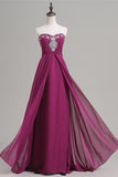 new Strapless Long Modest Simple Cheap Beaded Chiffon Prom Dress OK33