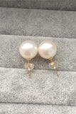 Handmade10-11mm Pearl Earrings with 18K Gold Posts P16
