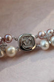 Bridal Wedding Double Loop Real Pearl Necklace P27