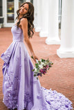 Graceful Satin Sweetheart Hi-lo Length A-line Prom Dress With Appliques OK1328