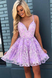 Lace Short FashionSleeveless Party Dress A Line Spaghrtti Straps Homecoming Dress OKZ52