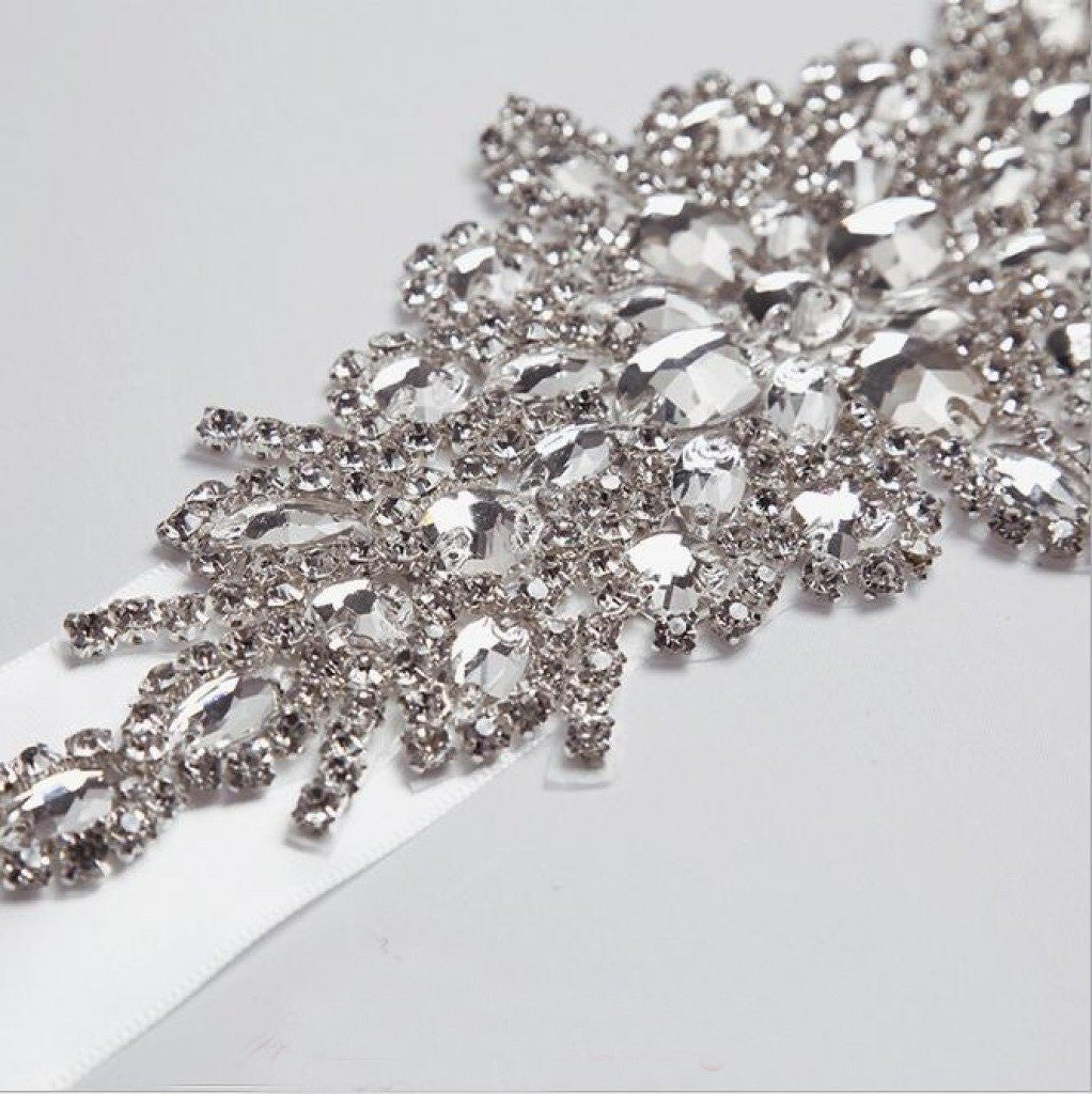 Handmade Rhinestones Wedding Belts Crystal Bride Sashes BS3