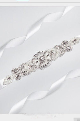 Pearls and Beads White Wedding Sashes Belt On Sale BS14