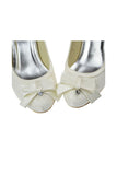 Ivory Lace Wedding Shoes,Prom Shoes,Cheap Close Toe High Heel Shoes S1