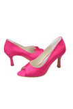 Simple Hot Pink Peep Toe Handmade Shoes For Wedding S22