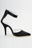 Handmade Black Ankle Strap Simple Women Shoes For Prom S36