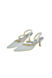 Ankle Straps Handmade White Close Toe Wedding Shoes  S4