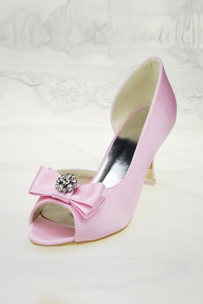 Pink Peep Toe Wedding Shoes Bridesmaid Shoes S57