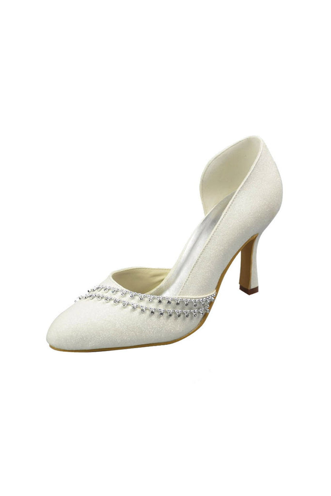 Ivory Beading High Heel Handmade Wedding Shoes S7