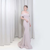 Sexy Long Mermaid Prom Dress Off the Shoulder Knitting Women Party Gown OKW72