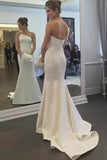 Simple Mermaid Ivory Strapless Wedding Dresses With Train, Wedding Gown OK1808