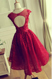 Pretty Red Lace Short Homecoming Dress For Teens K316