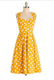 Cute Polka Dot Handmade Short Summer Vintage Dress V6