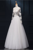 Handmade Puffy Long Sleeves Lace Wedding Dresses W19