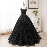 Vintage Ball Gown Lace Up Black Princess Prom Dress OK910