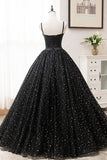 Vintage Ball Gown Lace Up Black Princess Prom Dress OK910