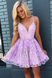Modest Short Homecoming Dresses with Lace Appliques Spaghetti Straps Prom Gown OK1461
