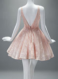 New arrival Sexy Open Back Short Lace Scoop Sleeveless Homecoming Dress with Appliques OK203