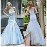 Mermaid Sweetheart Tulle Bridesmaid Dress,Long Lace Fashion Prom Dresses OK514