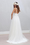 Simple Beach Cheap Wedding Dresses,Summer Coast Off White A-line Wedding dresses OK107