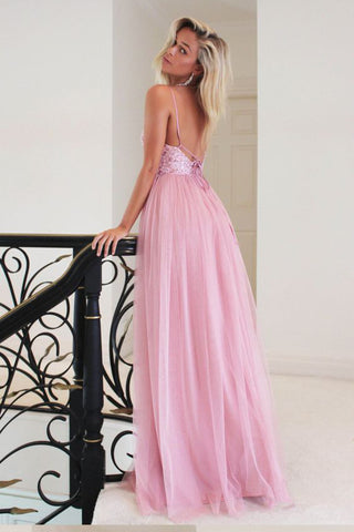 2018 prom dress, pink long prom dress, graduation dress, formal evening dress, senior prom dress