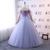 Custom Women Prom Dress Ball Gown Long Quinceanera Dress Floral Flowers Prom Dress OKV85
