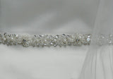 Skinny Beaded Bridal Belts Thin Ribbon Crystal Sash Narrow Rhinestone Trim BS6