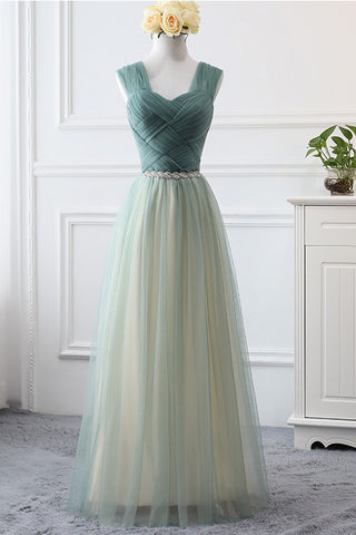 Sweetheart Beading A-Line Floor Length Tulle Charming Prom Dress OKF19