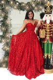 Princess Prom Dress,Sweetheart Prom Dresses,Red Prom Dresses,Lace Prom Dress