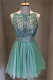 Pretty Handmade Beading Cute Short A-line Homecoming Dress K328