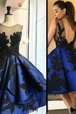 Gorgeous Sparkly A-line Royal Blue Backless Homecoming Dress K412