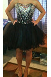 Black Sweetheart Beaded Lace Up Homecoming Prom Dress K481