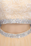 Elegant Beading Two Pieces Knee Length Cute Homecoming Dress K582