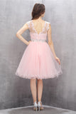 Girly Short Lace Beading V-back Cute Cheap Homecoming Dress K583