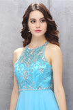 Classy A-line Short Chiffon Light Blue Homecoming Dress K584