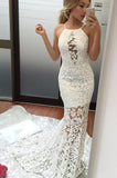 Off White Prom Dresses,Lace Prom Dress,Halter Prom Dresses,Sexy Prom Dresses,Mermaid Evening Dress