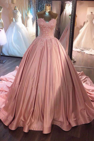Pink  Prom Dresses,Sweetheart  Prom Dresses,Lace Evening Dresses,Long  Prom Dresses,Ball Gown Prom Dress,sweet 16 dress,quinceanera dresses