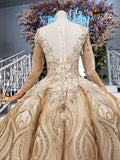 Stunning Ball Gown Long Sleeves Prom Dresses, Pretty Quinceanera Dresses OKP64