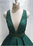 Shinny Green Sequined Ball Gown Cheap Prom Dress, Quinceanera Dress OKH73