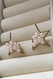 Perfect Round Akoya Pearl Earrings with 18K Gold Star Posts P6