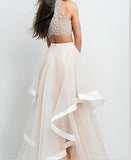 Elegant Two Pieces Beaded A-line Beauty Tulle Prom Dress For Teens K682