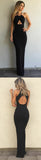 Sexy Open Back Mermaid Greatest Cheap Black Long Prom Dress OKE50