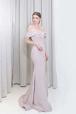 Sexy Long Mermaid Prom Dress Off the Shoulder Knitting Women Party Gown OKW72