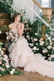 Romantic A-line Tiered Tulle Wedding Dress for Women Bridal Dress OK1292